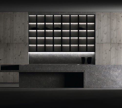 Contemporary kitchen - LUXURY ARGUS  - MUEBLES DOCA - wood veneer / stone / island