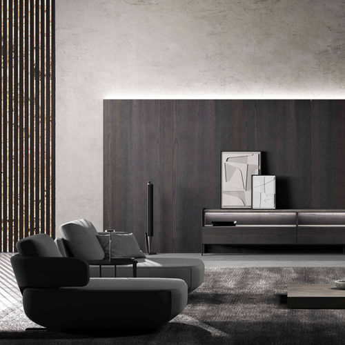 Contemporary TV cabinet - BARNA ROBLE LIATH - MUEBLES DOCA - lowboard / oak / glass