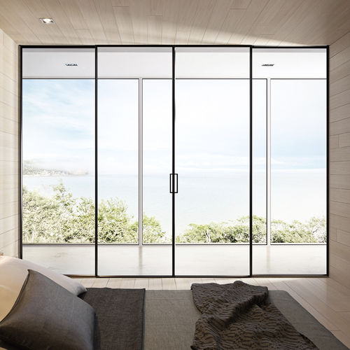 Interior door - GLIKE - GIDEA - glass / sliding / contemporary