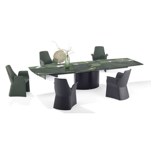 Contemporary dining table - ADLER MAGNUM - DRAENERT - natural stone / stainless steel base / rectangular