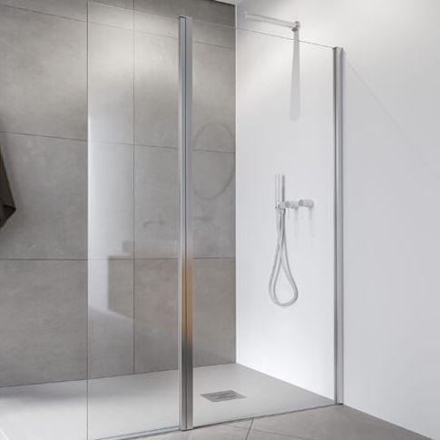 Fixed shower screen - HADA PLUS 240 - PROFILTEK - corner / tempered glass / custom-made