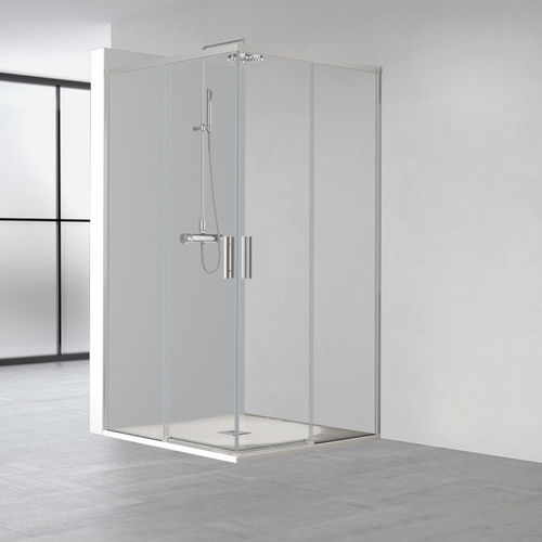 Sliding shower screen - SA-320 - PROFILTEK - corner / tempered glass / custom-made