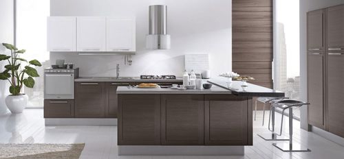 Contemporary kitchen - MEDITERRANEA - BERLONI - wooden / U-shaped / with handle