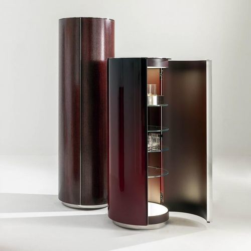 Contemporary china cabinet - Tango  - LAURAMERONI - wooden / glass / steel