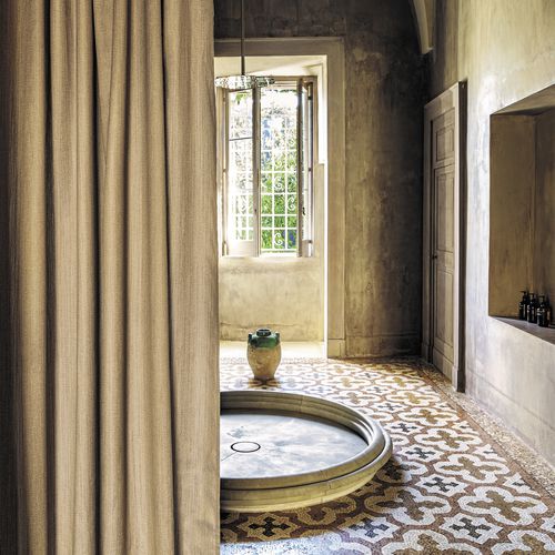 Curtain fabric - ANAHITA - Fischbacher 1819 - plain / polyester / Trevira CS®