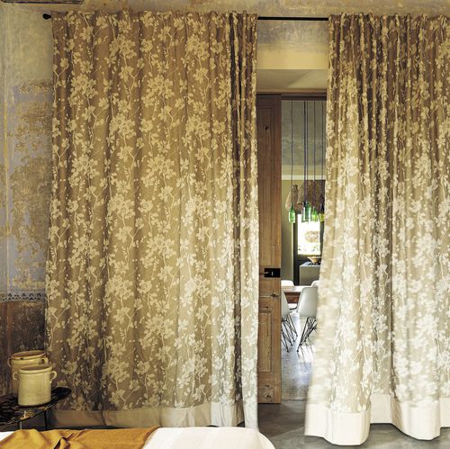 Curtain fabric - AYAKO  - Fischbacher 1819 - floral / polyester / Trevira CS®