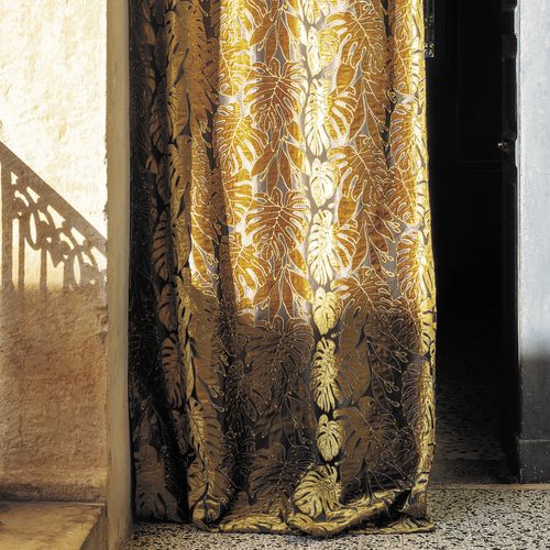 Curtain fabric - SELVA  - Fischbacher 1819 - nature pattern / polyester / viscose