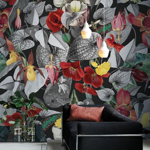 Contemporary wallpaper - GARDENIA  - Fischbacher 1819 - vinyl / floral / fabric look