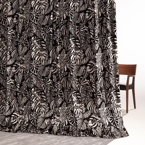 Curtain fabric - BENU GARDEN - Fischbacher 1819 - nature pattern / polyester / washable