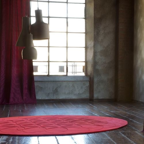 Contemporary rug - CALEIDO - Fischbacher 1819 - geometric pattern / Merino wool / round