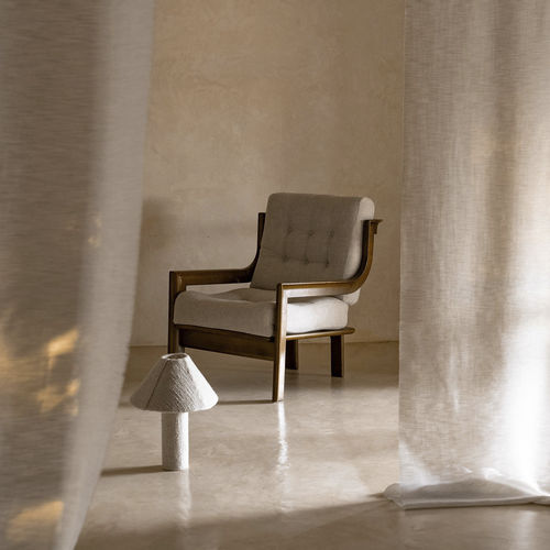 Plain sheer curtain fabric - REI  - ALHAMBRA - canvas / polyester / transparent