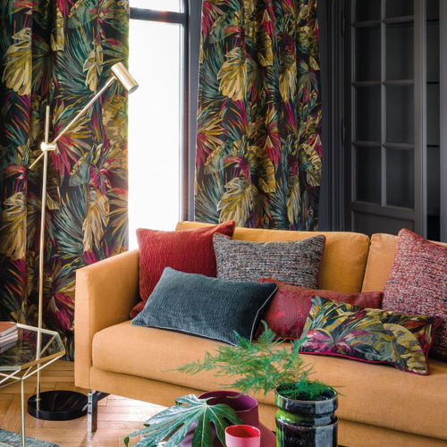 Upholstery fabric - HEDONIE - CASAMANCE - for curtain / floral pattern / cotton