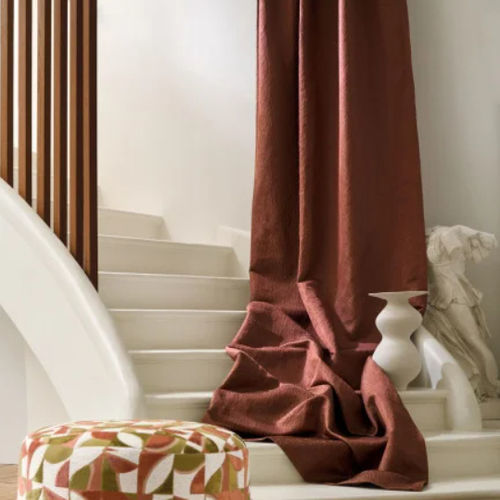 Upholstery fabric - HIMA  - CASAMANCE - for curtain / plain / polyester