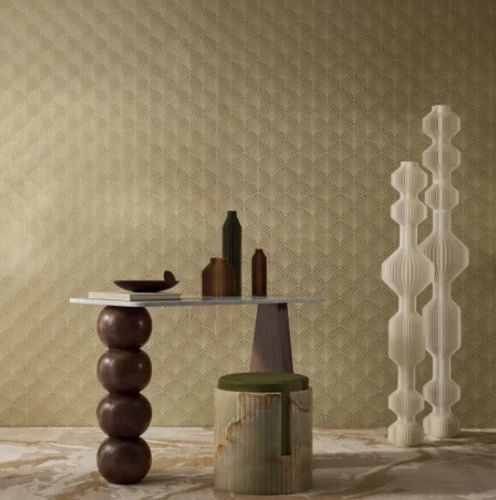 Contemporary wallpaper - NEREIDES  - CASAMANCE - vinyl / floral pattern / fabric look