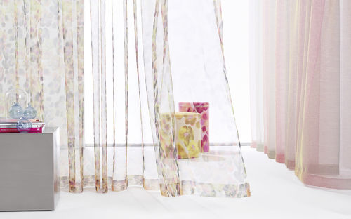 Floral pattern sheer curtain fabric - FLEUR - SAHCO - polyester / Trevira CS® / fire-rated