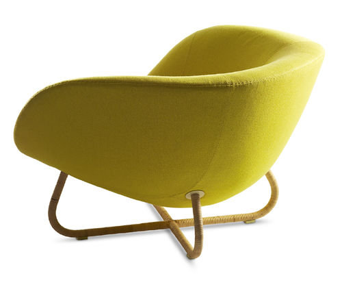 Contemporary visitor armchair - YASMIN : EJ 6 - Erik Jørgensen - fabric / polyurethane foam / bamboo