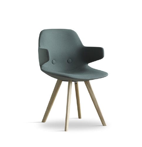 Contemporary chair - EYES ARM: EJ 2 - Erik Jørgensen - indoor / fabric / leather