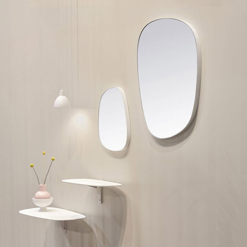 Wall-mounted mirror - INSULA - Erik Jørgensen - contemporary / lacquered aluminum / white