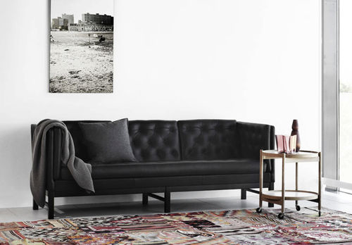 Contemporary sofa - EJ 315 - Erik Jørgensen - fabric / leather / with removable cushion
