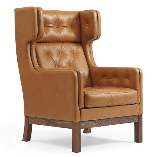 Contemporary armchair - EJ 315 - Erik Jørgensen - leather / fabric / polyurethane foam