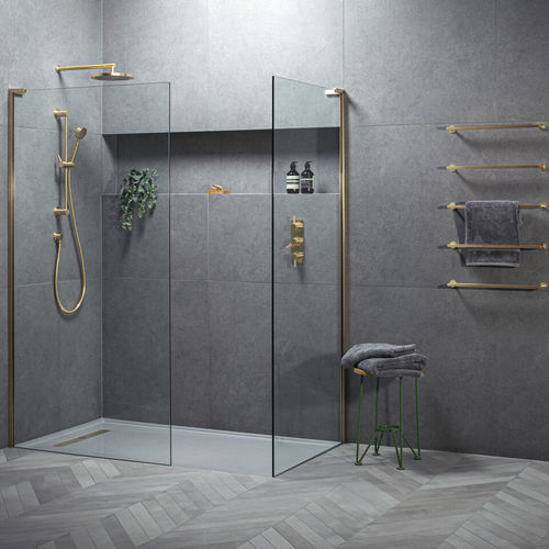 Fixed shower screen - EWP - matki showering - corner / tempered glass / commercial