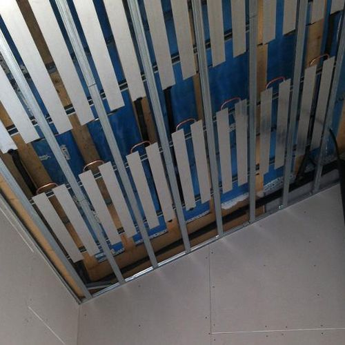 Plaster suspended ceiling - PLAFORAD GK - FRACCARO - panel / radiant