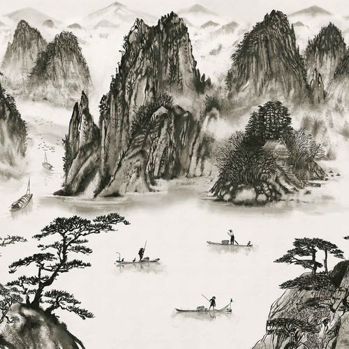 Contemporary wallpaper - SUMI - Coordonné - fabric / nature pattern / wallpaper look
