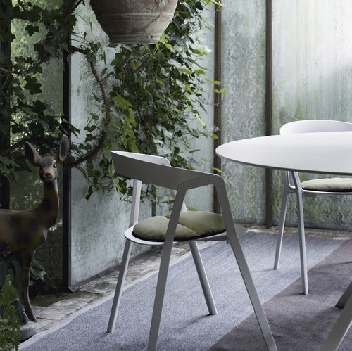 Contemporary chair - COMPAS - Kristalia - indoor / outdoor / fabric
