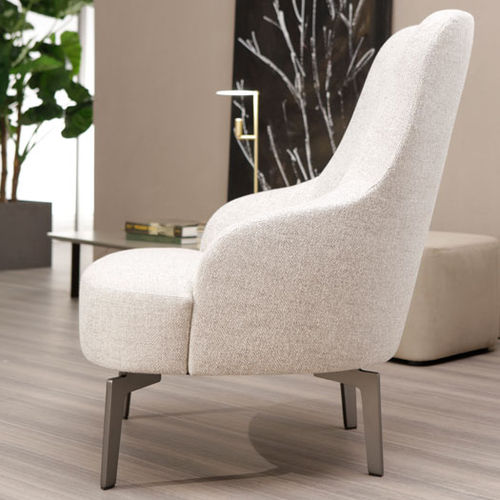 Contemporary armchair - HERMANN - CasaDesùs - fabric / leather / wooden