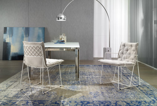 Contemporary chair - SYRMA - CasaDesùs - indoor / metal / upholstered