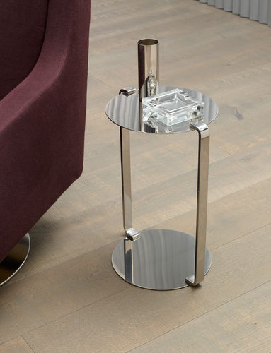 Contemporary side table - AIR - CasaDesùs - stainless steel / round / home