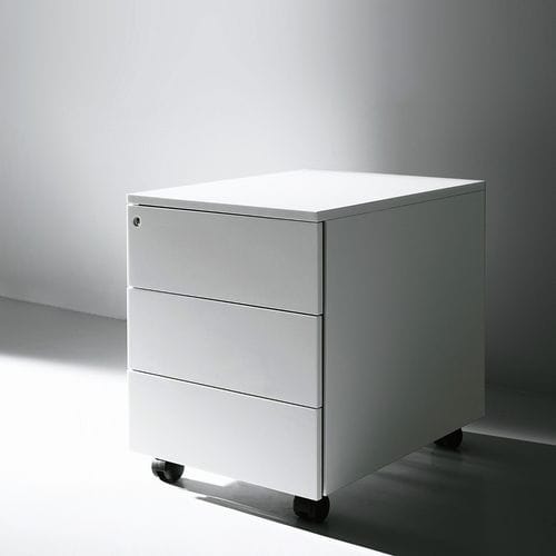 Metal office unit - Porro - 3-drawer / on casters / by Piero Lissoni