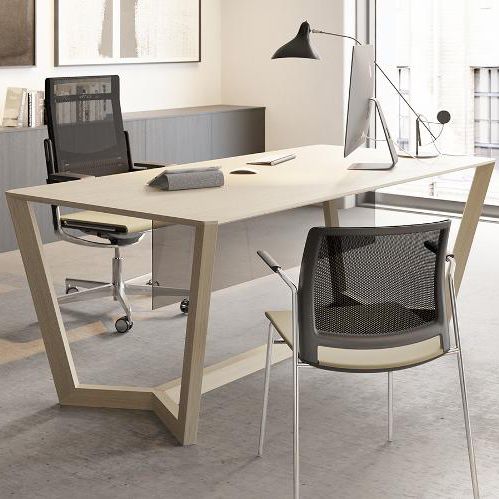 Free-standing desk - LORCA - Sellex - contemporary / wood veneer / lacquered wood