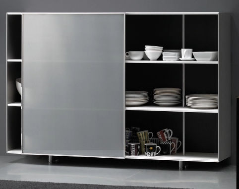 Traditional china cabinet - ZUMM  - Sellex - glass / steel / extruded aluminum