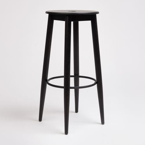 Contemporary bar stool - OTO - Ondarreta - beech base / oak base / upholstered