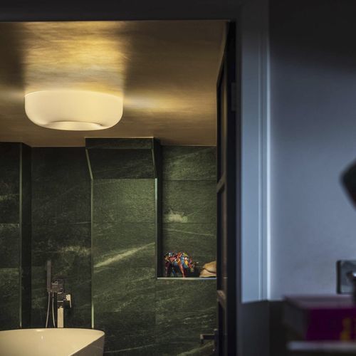 Contemporary ceiling lamp - CIRCUS - FOSCARINI - round / blown glass / metal