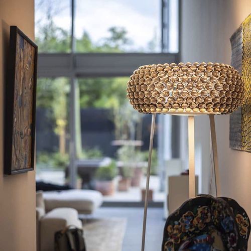 Floor-standing lamp - CABOCHE PLUS - FOSCARINI - chromed metal / blown glass / methacrylate