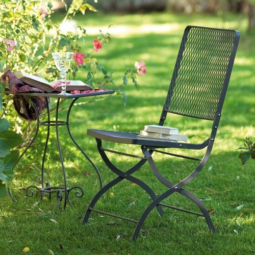 Traditional chair - Aurora - Unopiù - outdoor / wrought iron / wrought iron base