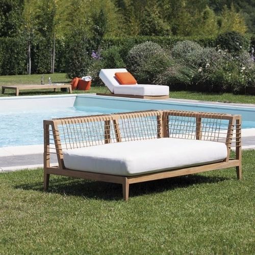 Corner sofa - Synthesis  - Unopiù - contemporary / outdoor / fabric