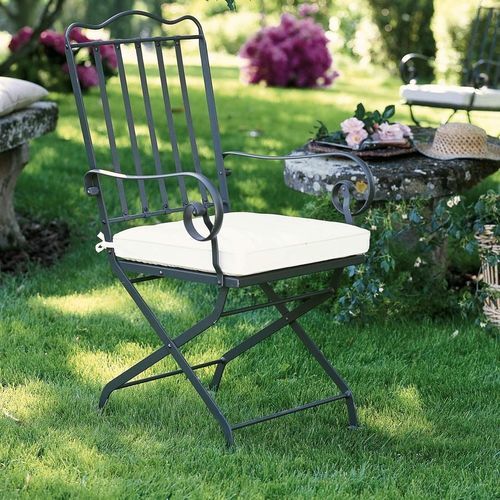 Traditional chair - Toscana  - Unopiù - garden / galvanized iron / steel base
