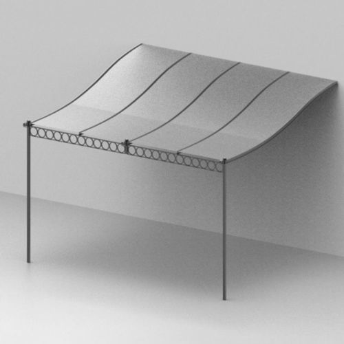 Wall-mounted pergola - Tibisco - Unopiù - galvanized iron / fabric canopy / modular
