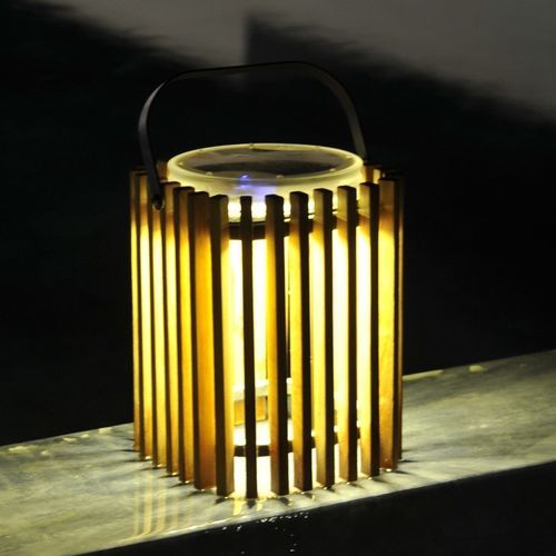 Contemporary lantern - Solare - Unopiù - aluminum / teak / LED