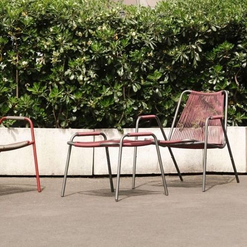 Contemporary armchair - Coco  - Unopiù - polypropylene / rope / metal