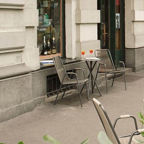 Contemporary garden chair - Coco  - Unopiù - outdoor / patio / powder-coated steel