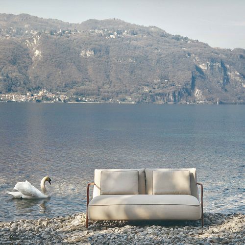 Contemporary sofa - SALÒ - Unopiù - outdoor / fabric / cushion