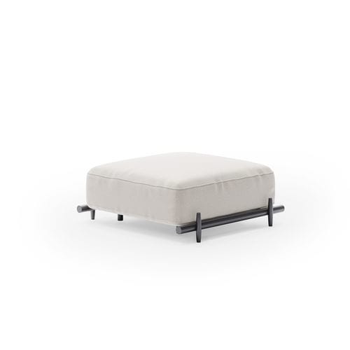 Contemporary pouf - DAVOS  - Unopiù - aluminum / acrylic fabric / rectangular