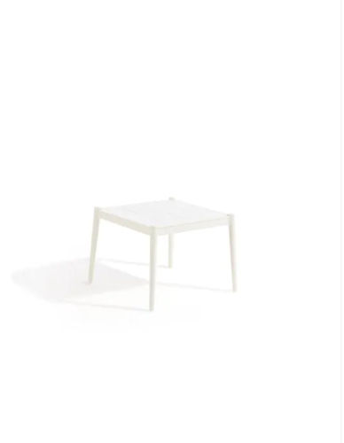 Contemporary coffee table - LUCE : GRAPHITE - Unopiù - sandstone / aluminum base / square