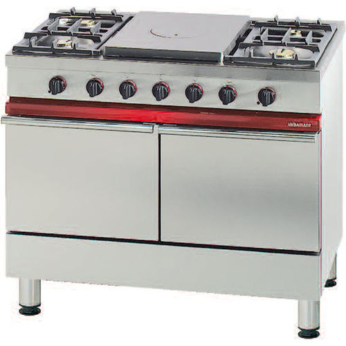 Gas range cooker - CG 1052 CF - AMBASSADE DE BOURGOGNE - commercial / stainless steel / cast iron