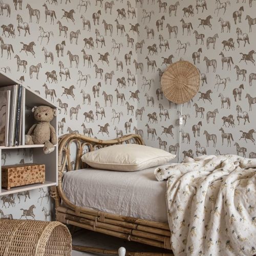 Contemporary wallpaper - Colette - SAND BERG - animal motif / panoramic / blue