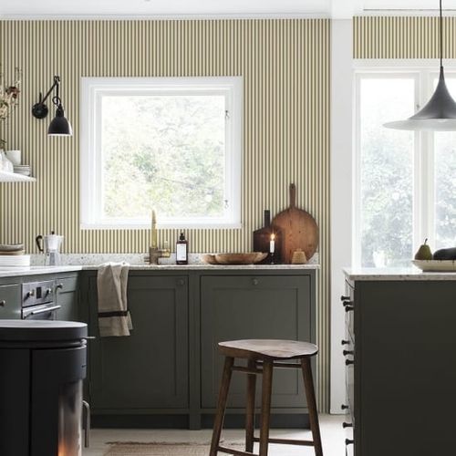 Minimal wallpaper - ESTELLE - SAND BERG - striped / gray / blue
